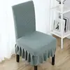 Funda de silla con falda elástica de jacquard, paquete de medio taburete de una pieza, funda de silla universal, funda de asiento gruesa simple para el hogar