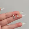 Pendientes Pequeños de Plata 925 con Lazo y Perla 2024 Nueva Moda Elegantes Diseño de Nicho Versátiles para Mujer