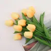Tulipán de Simulación PU Sintético Flor Artificial Soportes Colores Boda Decoración Suave Fábrica de Arte Floral Suministro al por Mayor