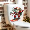 BRUP Pegatina Divertida de Papá Noel Surfeando para Inodoro Pegatinas Navideñas Divertidas Pegatinas Decorativas Autoadhesivas BR2344C