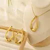 Colar com Pingente Geométrico de Aço Inoxidável Conjunto Venda Quente Cruzada Toque de Luxo Leve Nicho High-End Brincos de Aço Titânio Não Desbotam