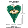 Colgante de Acero Inoxidable con Forma de Corazón Europeo y Americano de Tamaño Grande con Goteo de Aceite, Pescado DIY para Mujer, Pendientes de Manzana Pera, Colgante de Joyería