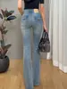 Jeans de estilo de diseñador con temperamento para mujer 2027 Nuevas llegadas Primavera/Otoño Diseño de Marca Grande Muy Bonitos Pantalones Acampanados Petite
