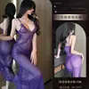 2025 Novo Estilo Vestido Longo com Suspensório Lingerie Sexy Vestido de Renda Uniforme Boate Ajustado Estilo Garota Quente Garota Fofa