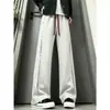 Pantalones casuales nuevos y modernos para hombre con diseño de bloques de color, versátiles y elegantes, con una silueta holgada, de pierna ancha y corte recto, con cintura de cordón