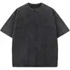 Camiseta de Manga Corta para Hombre Algodón Puro Casual Peso Pesado 230g Teñida con Cera Lavada Vintage Holgada Top Venta al por Mayor Camiseta de Hombre