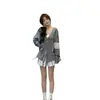 Cardigan de Punto de Longitud Media para Mujer, Estilo Casual Otoño 2026, Diseño Color-Block, Elegante y Versátil