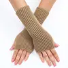 20 Guantes Largos de Lana a Rayas Transfronterizos Otoño e Invierno Moda Femenina Nueva Mangas Falsas Tejidas Cálidas Cubre Muñeca de Exhibición