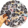 50 pegatinas de la serie de gatitos negros traviesos de dibujos animados, para diario de mano, maleta, taza, patineta, pegatinas de PVC impermeables