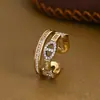 Anillo Abierto de Dos Tonos Electroplateado de Moda Estilo Coreano y Japonés para Mujer, Lujo Ligero, Gama Alta, Anillo Único y Elegante