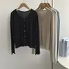 Cárdigan ligero de lyocell para verano con mangas largas y cuello en V, camisa de color liso para aire acondicionado, chaqueta de Tencel, top protector solar para mujer