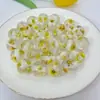 Color resina flor seca natural pan de oro cuentas redondas transparentes DIY pluma de cuentas hecha a mano pulsera cadena de teléfono móvil accesorios