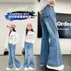 Pantalones Acampanados para Niñas Otoño 2026 Estilo Nuevo Jeans de Cintura Media para Niños Pantalones Largos Sueltos Elegantes Casuales para Niñas