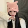 Novo Chapéu de Pescador Feminino ins Chapéu de Balde Tricotado Estilo Japonês Outono e Inverno Versátil Faz o Rosto Parecer Menor Cobre o Rosto Chapéu de Balde Feminino Tendência