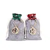 Set de bolsa de regalo de tela de fieltro navideño 1-24 cuenta regresiva bolsa de regalo de dulces bolsa de fieltro con cordón disponible