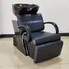 Cama Negra para Lavar Cabello, Cama de Lavado Dedicada para Salón de Belleza, Lavabo de Cerámica, Cama de Belleza y Peluquería