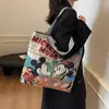 Bolsa Grande de Lona con Dibujos Animados Nueva para Mujer, Bolso de Hombro Grande Casual, Bolso Tote para Viajes Diarios, Bolso de Mano para Exteriores, Bolsa de Mano