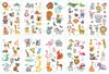 Tatuagem Adesiva Infantil de Sereia, Dinossauro, Pirata, Unicórnio em Estoque, Adesivos Divertidos de Tatuagem de Rosto de Desenho Animado Fofo