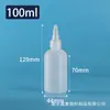 Botella de punta fina con escala, botella de plástico semitransparente, botella exprimible para líquidos, botella exprimible dispensadora de tinta pigmentada de PE, botella de pegamento