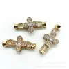 Hebilla de Oro Real de 18 Quilates que Conserva el Color, Hebilla de Collar con Circonita Micropavimentada, Conector de Perla Madre para Múltiples Filas, Accesorios de Joyería DIY