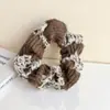 Gomita de Pelo Fruncida de Lujo Estilo Francés Vintage con Rayas de Tela Tweed, Accesorio Versátil y Suave para el Cabello