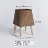Estilo Nórdico Mimbre Sintético Creativo Soporte para Macetas Cesta de Flores de Paja Sala de Estar Balcón Soporte de Piso para Flores Adornos de Escritorio