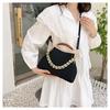 Bolso cruzado de hombro popular con cierre de clip, textura para cena de chica, color sólido, bolso de mano, bolsa casual al por mayor