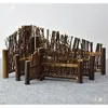 Produtos de bambu tela de cerca de bambu cerca pequena cerca de bambu roxo suporte de tela mesa de chá japonesa decoração criativa para jardinagem enfeites