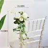 Nueva Silla de Actividad al Aire Libre Respaldo Flor Hotel Banquete Boda Iglesia Accesorios Manija de Puerta Decoración Flor Artificial Fotografía Flor