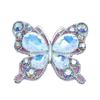 Nuevo accesorio transfronterizo de 34*40 MM con forma de mariposa de cristal con diamantes de imitación en polvo de aleación de color, accesorios para el cabello y ropa, accesorios de bricolaje