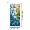 Adesivo Eletrostático Fosco para Vidro com Gradiente Azul-Esverdeado Fresco, Tema Oceânico, Transfronteiriço, para Privacidade de Janelas de Sala de Estar e Banheiro
