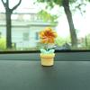 Maceta creativa de huevo con flores, adornos para coche con flores, decoraciones de escritorio con flores bonitas, adornos pequeños de resina para la consola central del coche