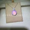 Colgante de Calcedonia Rosa Natural Plateado, Broche de Seguridad de Ágata Rosa, Colgante de Jade Calabaza, Suministro en Vivo