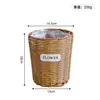 Vasos de flores de imitação de rattan mais vendidos da TEMU, cestos de flores de vime, cachepôs de plantas verdes trançados, vasos de flores de palha-plástico criativos para suculentas de mesa