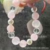 Pulseira Casual Nova de Cristal Rosa Natural para Mulheres, Design Original Pulseira de Kunzita para Atrair Flor de Pêssego Pulseiras de Melhores Amigas e Joias