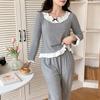 Pijama de Modal Primavera y Otoño con Almohadillas en el Pecho para Mujer, Conjunto de Ropa de Casa de Manga Larga Estilo Puro Lust de Gama Alta, Estilo Caliente para Transmisión en Vivo Dropshipping