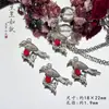 [Rosa Engaiolada] Pingente de Liga de Metal Coroa Escura de Corvo Artesanal com Contas Material DIY Acessórios para Pulseira