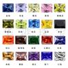 Huagang Gem 5A - Flor de coche rectangular en ángulo recto, gema artificial de circonita cúbica, piedra desnuda, color circón, piedra blanca, joyería, piedra principal