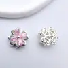 Collar con Abalorio Espaciador de Trébol de Múltiples Agujeros Microincrustado de Circonita de Color Duradero Chapado en Oro de 18 Quilates Accesorios para Joyería DIY Cuentas de Cristal