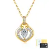 Collar de plata de ley S925 con moissanita para mujer, colgante de corazón y gota de agua, cadena para clavícula moderna y de lujo ligero, suministro al por mayor para transmisión en vivo