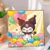 Pintura de Diamantes para Niños Kuromi Hecho a Mano DIY Pintura de Pegatinas de Diamantes Sanrio Pintura de Diamantes con Diamantes Completos 5D Tamaño Pequeño