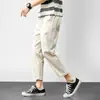 Pantalones de Verano Sueltos de Algodón y Lino para Mujer Estilo Coreano Casual Adelgazantes Pantalones Harem de Lino Versátiles Pantalones Rectos Cortos