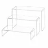 Estante de exhibición de acrílico para escritorio, organizador de juguetes en forma de U para aumentar la altura, estante transparente de capas, disponible para figuras