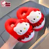Chinelos de algodão de inverno infantis autênticos da Sanrio para meninos e meninas, quentes e felpudos, antiderrapantes, sapatos fechados de algodão My Melody para bebê