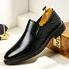 Zapatos de vestir formales de cuero para hombre, nuevos, más vendidos en Amazon y AliExpress, estilo británico, punta fina, sin cordones, zapatos de boda para hombre