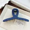 Horquilla de Tela Vintage con Brillo Fino en Contraste Rojo y Azul Pinza BB Pinza de Pato Pinza de Garra Versátil Pinza Tiburón para Moño Accesorio para el Cabello Venta al por Mayor