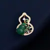 Broche de Lujo con Diseño de Doble Felicidad para Mujer, Pin Creativo de Calabaza Estilo Chino de Nicho, Broche de Alta Gama para Accesorios de Abrigos y Trajes