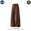 Pantalones de pana estilo Old Money americano marca Nasa para hombre Otoño Retro Caídos Casuales Sueltos de Pierna Ancha