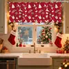 Cortina de Ventana Muñeco de Nieve Navideño Decoración Festival Navideño Sin Taladrar Barra Romana Cortina Corta Impresión Digital Cortina de Ventana