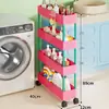 Estante de Armazenamento de Múltiplos Andares de Chão, Carrinho Móvel com Rodas, Estante de Armazenamento de Lanches para Dormitório, Estante de Armazenamento para Espaços Vazios na Cozinha